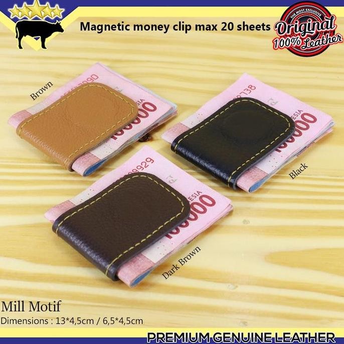 Sale Croco Money Clip Leather Magnetic Klip Uang Magnet Kulit Leather Clip