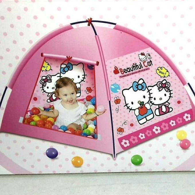 TENDA MAINAN ANAK CAMPING HELLO KITTY PINK TENDA KEMAH BERMAIN RUMAHAN