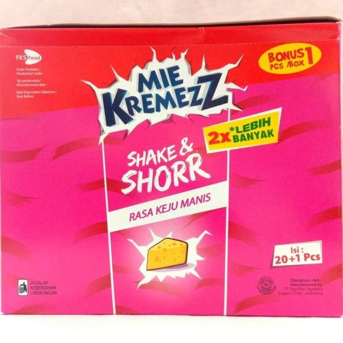 

MIE KREMEZZ Shake & Shorr Rasa Keju Manis 16gr Isi 20+1 pcs