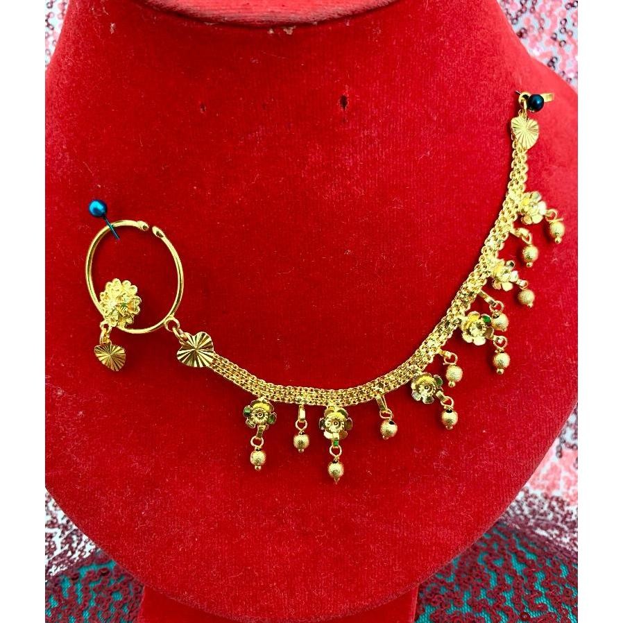 Nath Jepit Anting Hidung Nath Rantai Hiasan Hidung Perhiasan India