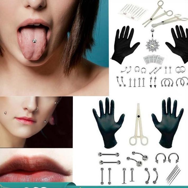 Isi 2041 Alat Piercing Telinga Alat Tindik Hidung Alat Tindik 1 Set Alat Tindik Hidung Anting