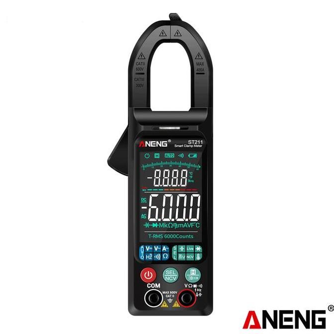 Aneng ST211 Current AC Clamp Meter Ammeter 6000 Counts Big Color Screen Test AC DC Voltage