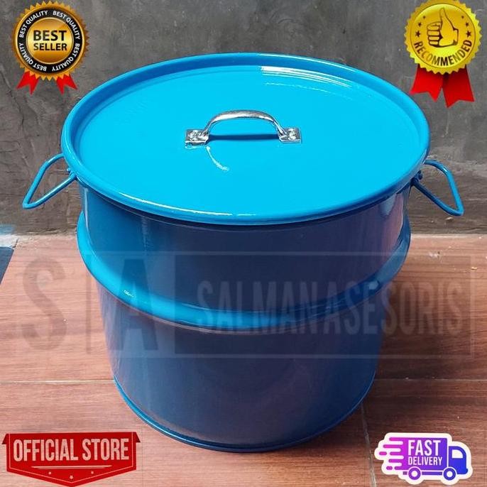 Tong Sampah Aesthetic Besar Drum Tong Besi 30 Liter Tempat Bakar Sampah Fs-6