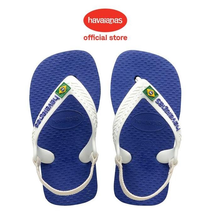 Havaianas Brasil Logo Marine Blue Baby Sandals - Sandal Anak