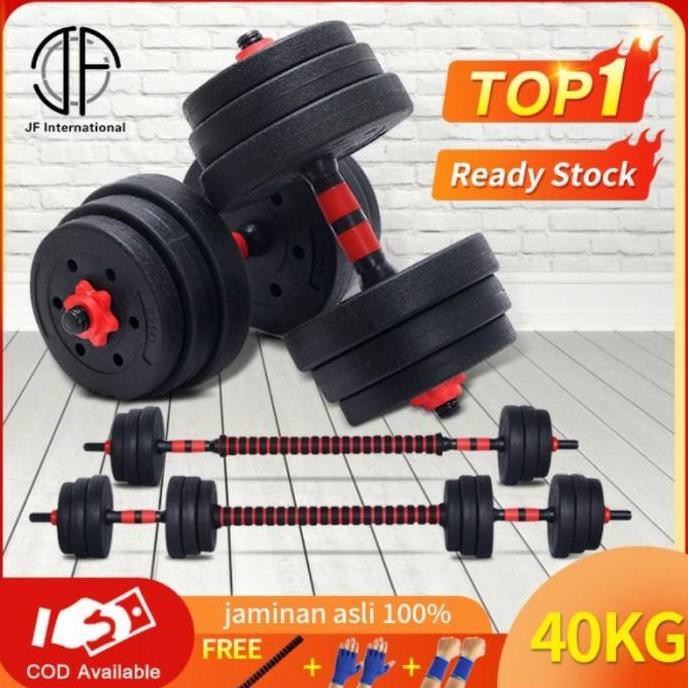BEBAS ONGKIR - Dumbell set 40KG barbel set dumbell alat olahraga rumahan - 40KG