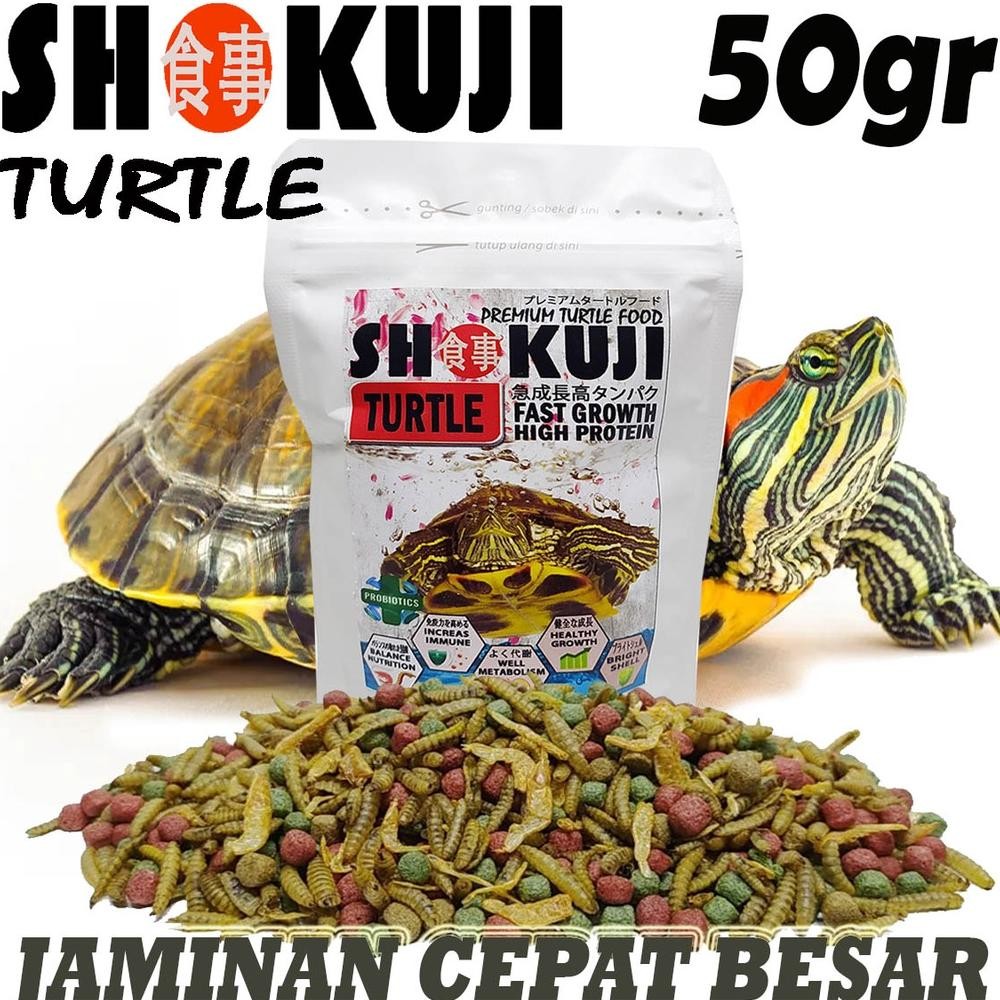 50GR SHOKUJI PAKAN RES BRAZIL MONBI MAKANAN KURA KURA AIR AMBON PELET KURA DAMER MATAMATA CST TURTLE