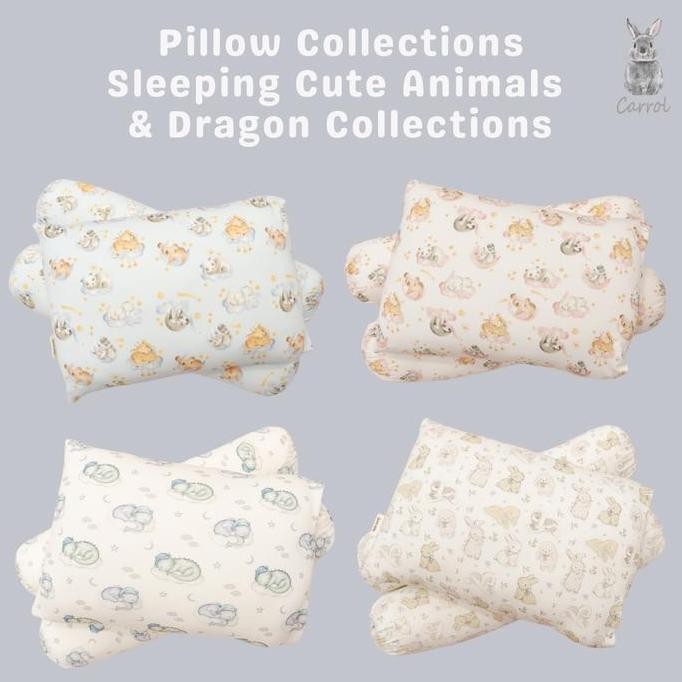 Carrol Baby Pillow & Bolster Baby Tencel - Bantal Guling Tencel Baby - Sleeping Animals Collections