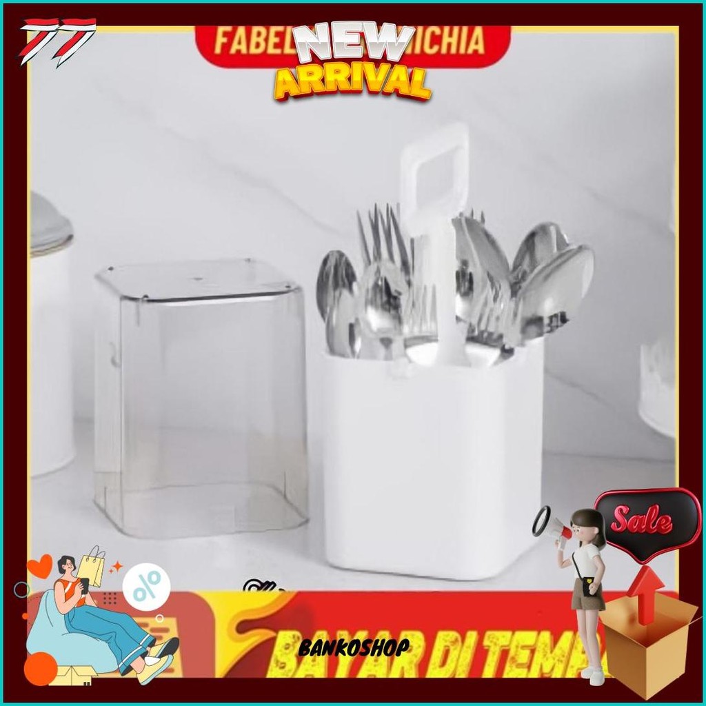 Krischef Tempat Perlatan Makan / Tempat Sendok Tempat Garpu Tempat Sumpit / Utensil Holder With Cove