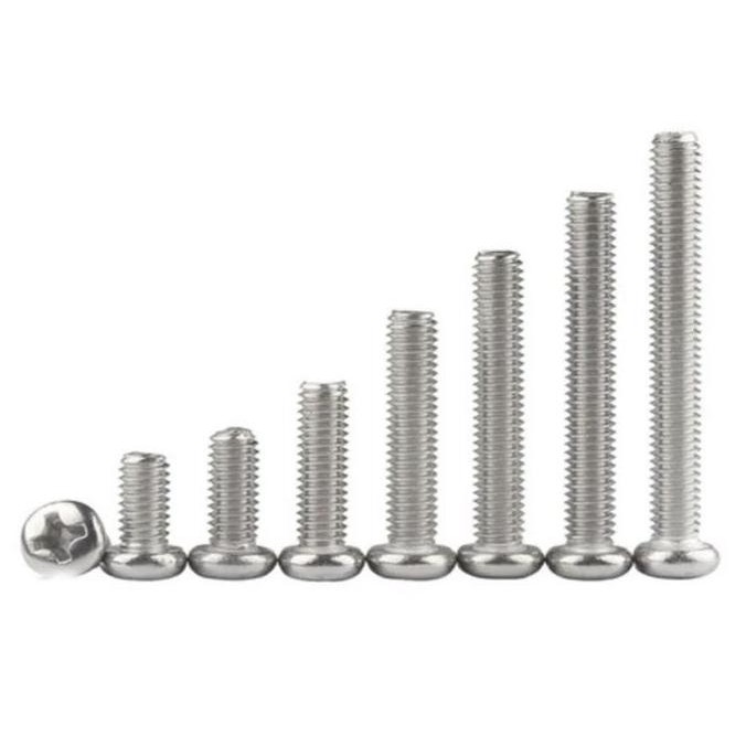 Baut M4 4X8 Baut Jp4X8 Kepala Obeng M4X8 M4 X 8 Silver Allshop