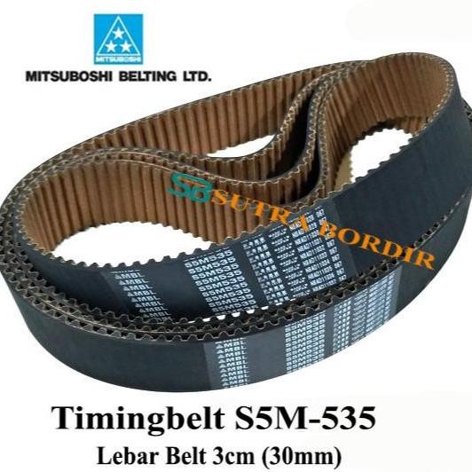 timingbelt S5M 535 lebar 3cm mbl dinamo vbelt S5M-535 MBL Jepang Belting transmission belt s5m 535 m