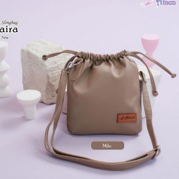 Ready_Stock_Cod Ummi Hijab - Tas Selempang Serut Khaira By Ainun Bahan Chocoly Waterproof Fgk-24