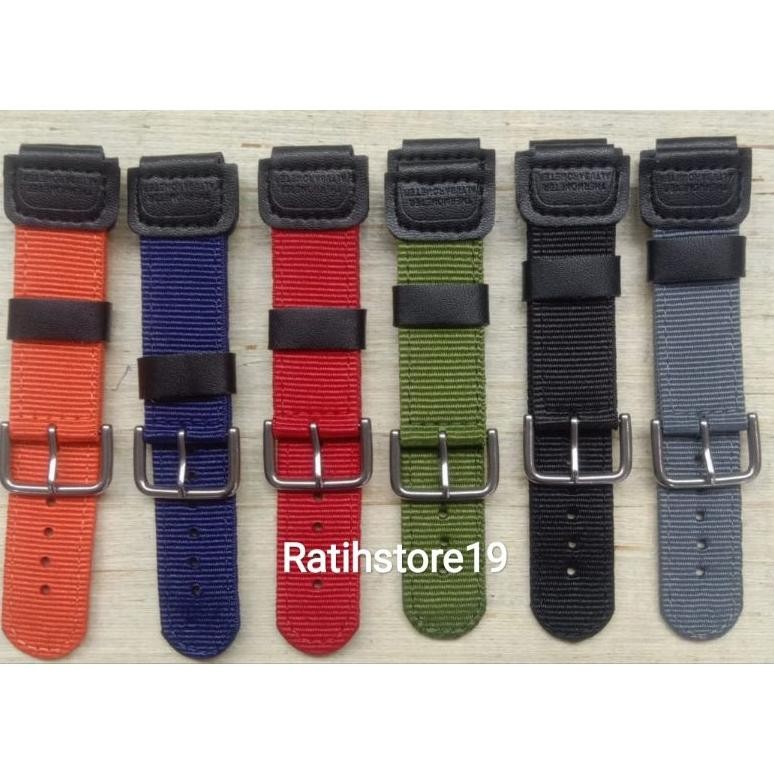 Original Strap Jam Tangan Casio Kanvas/Kain Tali Jam Tangan Casio Kanvas/Kain Aq-54