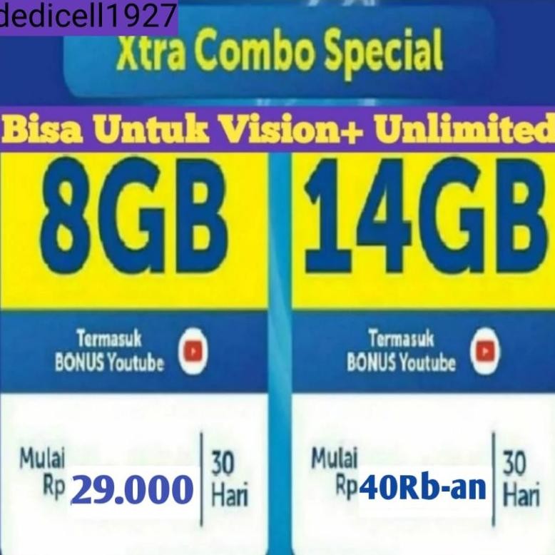 Paket Xl Extra Combo Spesial 8Gb, 14Gb