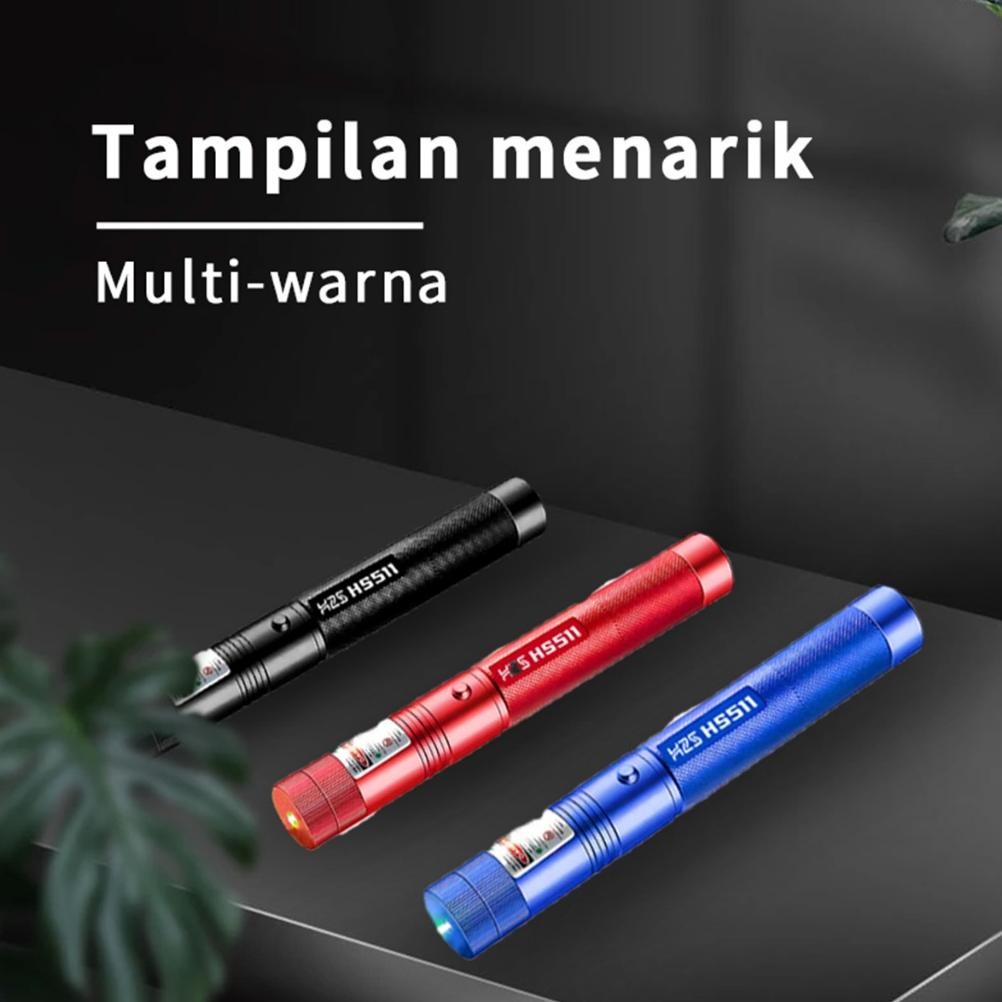 Original H2S Green Laser Pointer 511 Jarak Jauh Hijau Hitam Ukd-