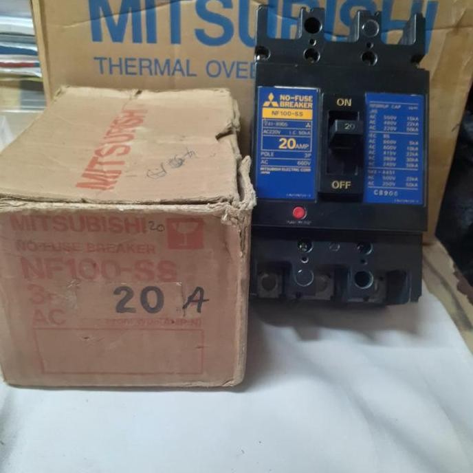 Mitsubishi Mccb Nf-100 Ss 3P 30A 40A No Fuse Breaker Original Kontrolar Panel Industri  3P Ac 660V K