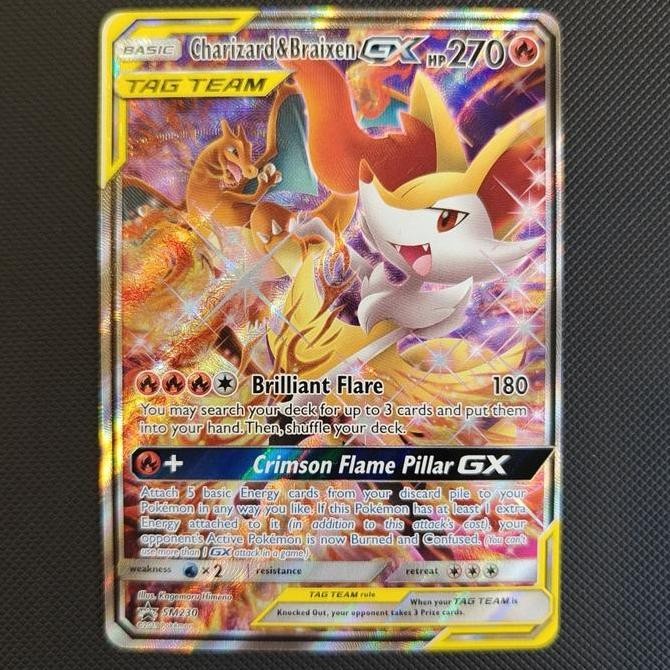 Charizard and Braixen GX TAG TEAM sm230. Pokemon TCG ENGLISH Rare Original