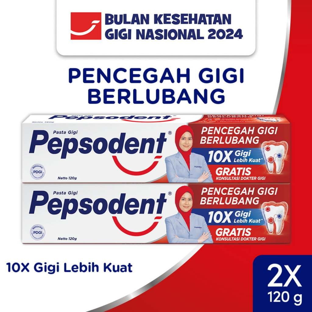Pepsodent Pencegah Gigi Berlubang Pasta Gigi 120gr Twin Pack