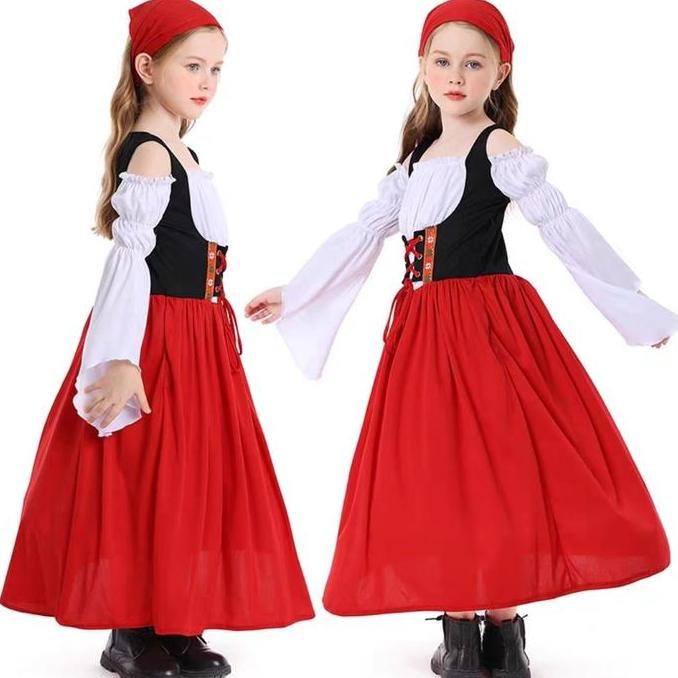 TERLARIS GERMANY Bavarian Costume Halloween Kostum Anak Negara Jerman Midi Dress