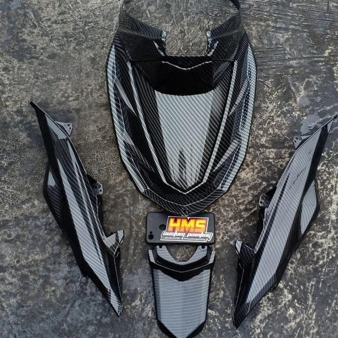 Paketan Mio M3 Body belakang,cover stop dan Tutup Mesin Mio M3 Carbon New Carbon