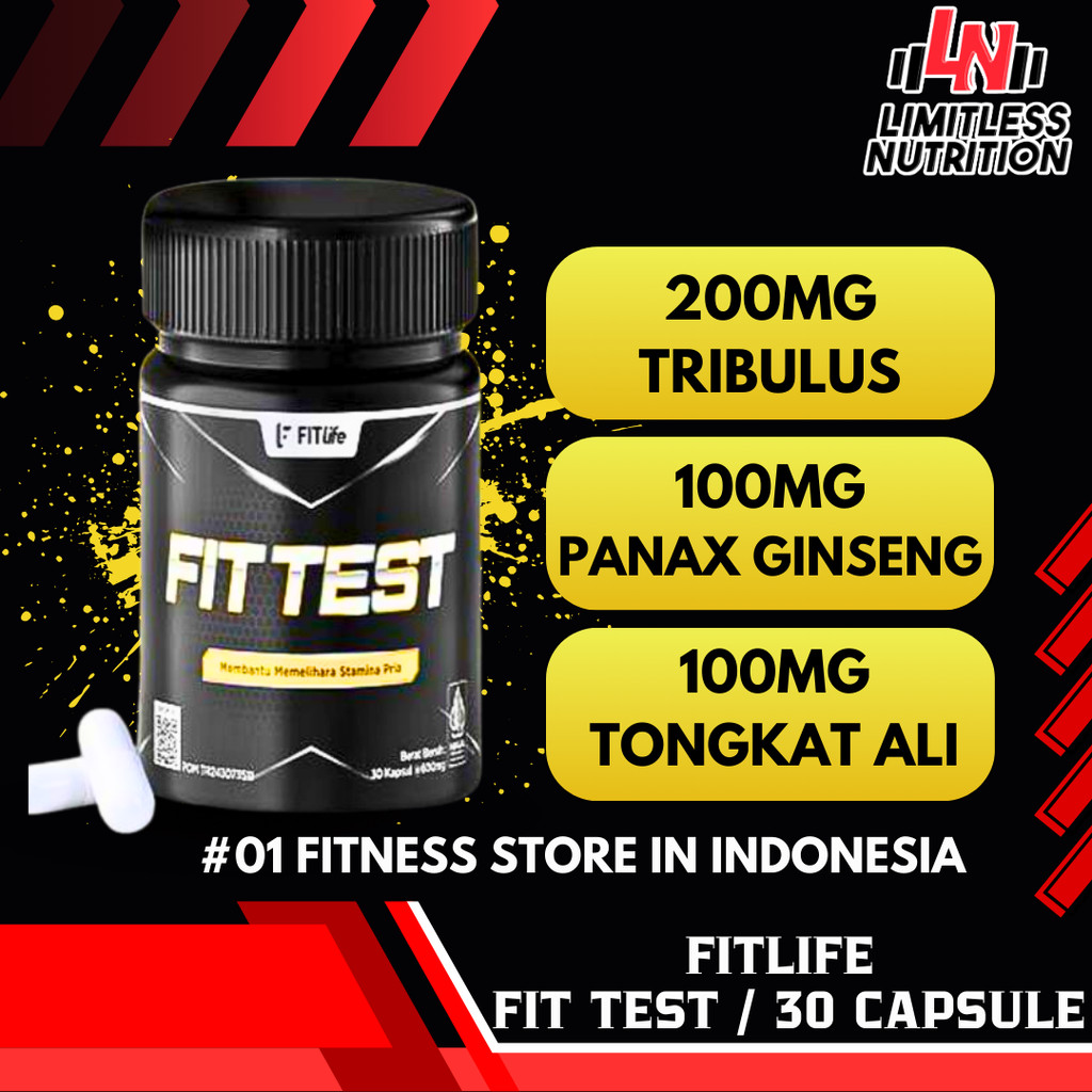 Fitlife FITTEST Test Booster Tongkat Ali Tribulus Ginseng 30 Capsule Testosterone Booster With Maca 