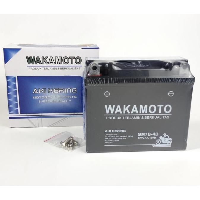 HARGA DISC - Accu Aki Motor Scorpio, Tiger, Nouvo, Scorpio Z GM7B-4B 12v - 7amper Aki Wakamoto 46VM
