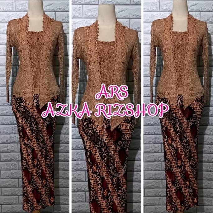 Set Kebaya Brukat Kutubaru Kebaya Pesta Kebaya Brukat Abg + Rok Batik