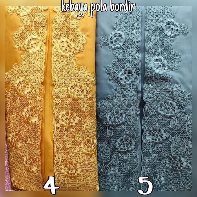 Kebaya Pola Bordir Kudus Bahan Katun Toyobo Fd
