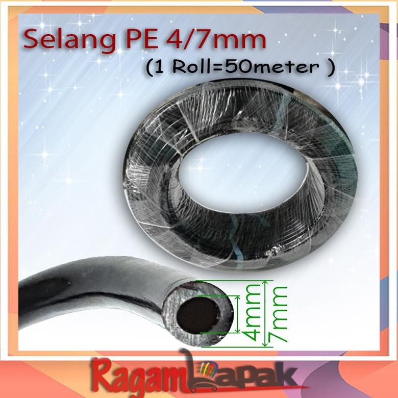 1 Roll (50 mtr) Selang PE 7 mm / Selang PE 4/7 mm / Selang PE 7mm - Fertigasi / Irigasi / Hidroponik