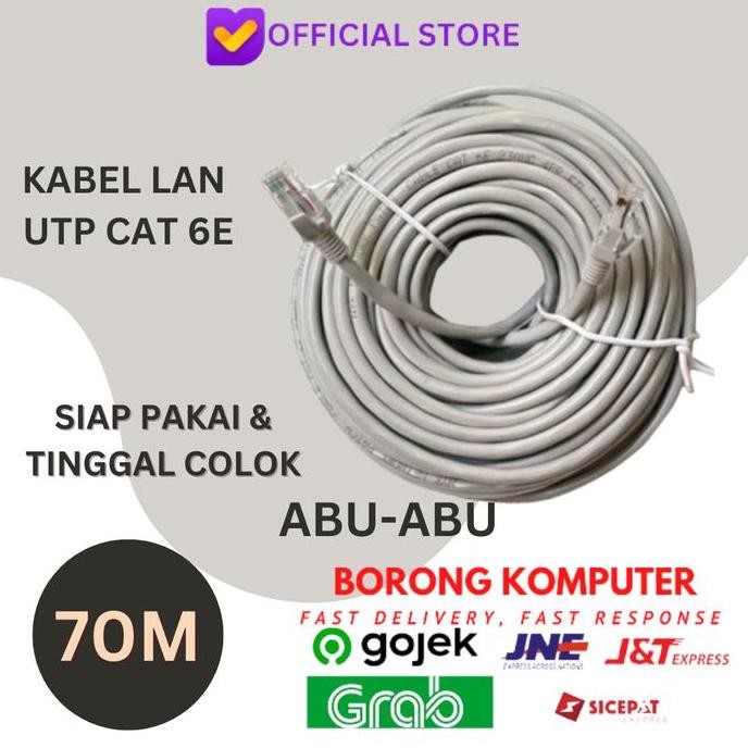 TERBARU - Kabel LAN 70m CAT 6 Internet Jaringan Cat6 UTP 70 Meter