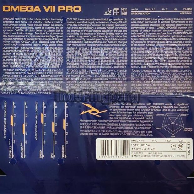 BEBAS ONGKIR - Xiom Omega VII Pro 2.0 - Tenis Meja Pingpong