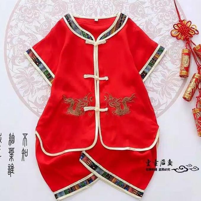 DT103 >> Baju imlek anak / Cheongsam anak bayi Import 0-6 tahun
