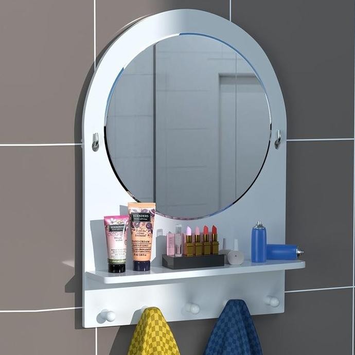 suk rak make up dinding kaca cermin rak gantung tempel kamar mandi minimalis 968