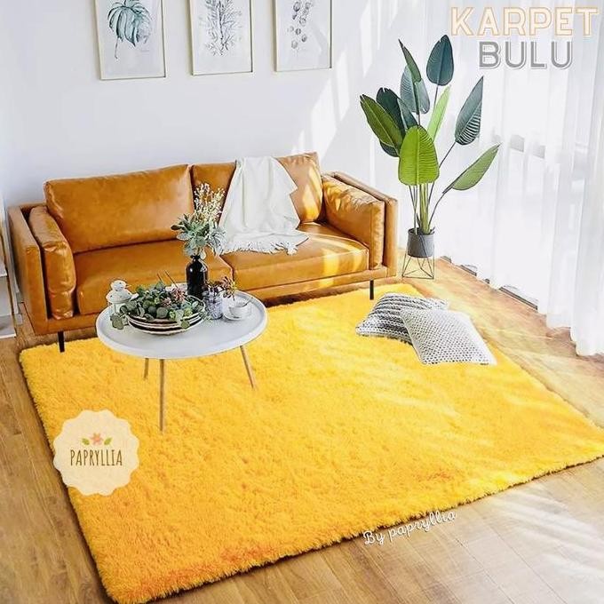 Karpet Lantai Kasur Bulu Rasfur 0x00cm + Busa Tebal 2cm ( Orange )