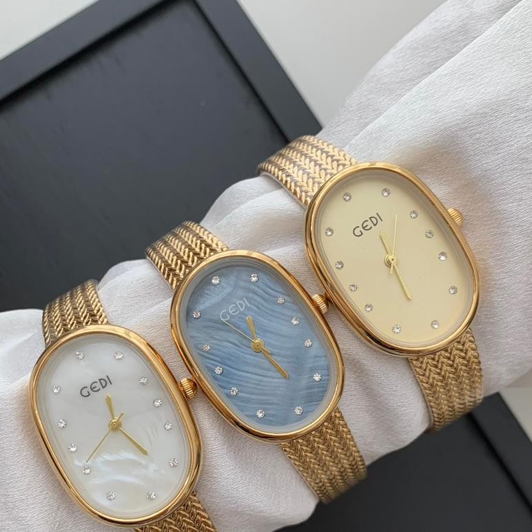 Jam Tangan Rantai Oval Original GEDI Jam New Fashion Korea CA048