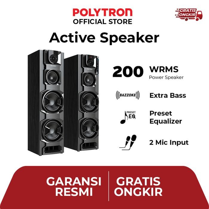 Speaker POLYTRON PAS-8E20 Speaker Aktif Super Bass With Bluetooth