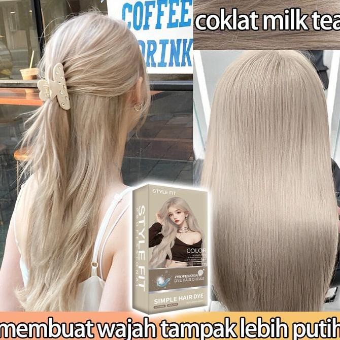 coklat milk tea pewarna rambut 200ml Cat di rumah dengan mudah, Warna rambut trend, warna berbagai m