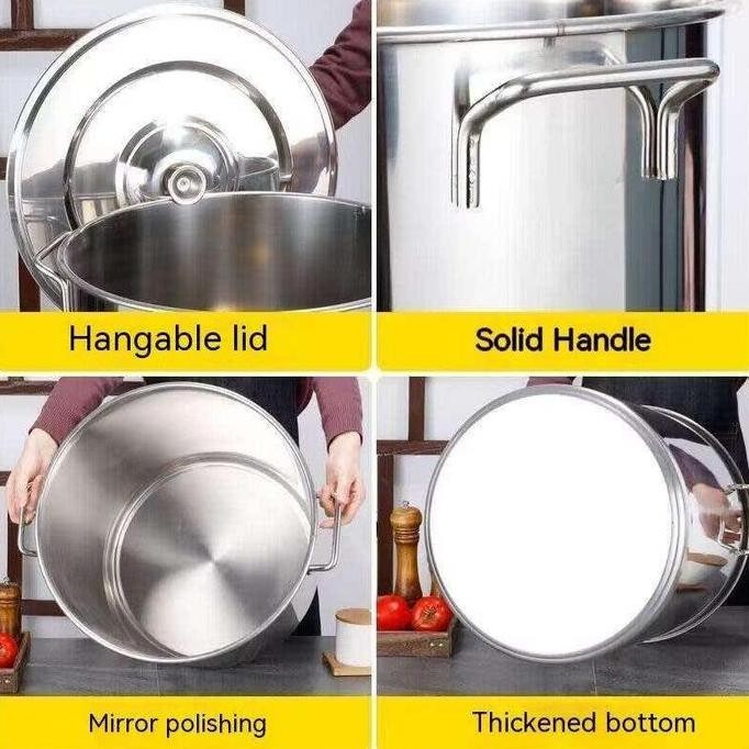 Panci stainless steel 304  panci dandang bakso stock pot tebal KS