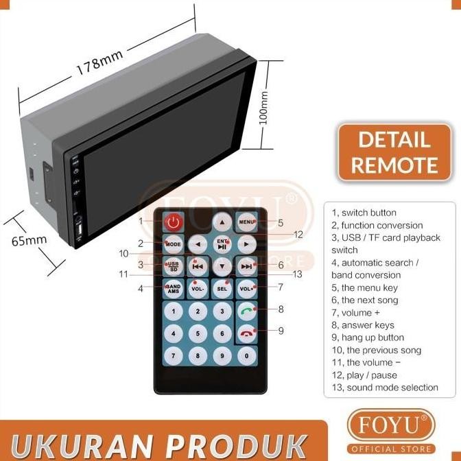 MP5 Mobil Head Unit Player Android Double Din Ios Bluetooth Original