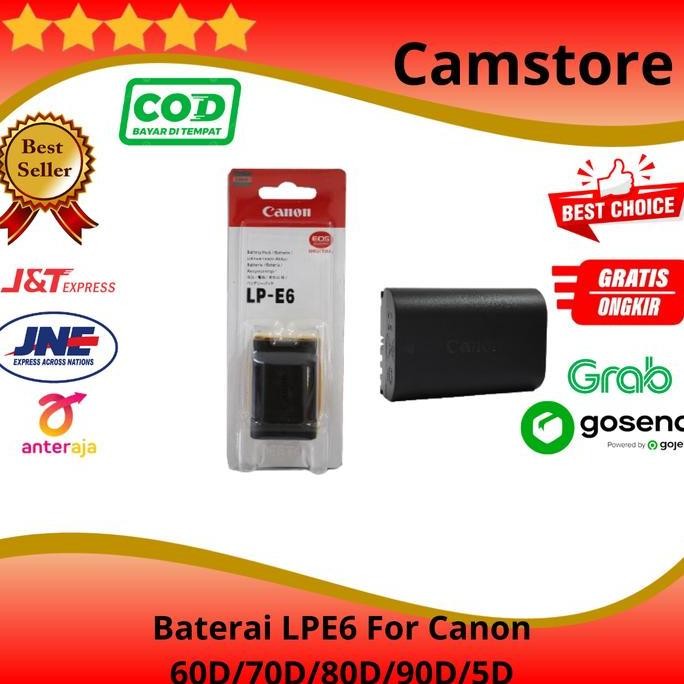 TERBARU - Baterai Canon LPE6 Battery LP-E6 For Canon 60D/80D/5D/7D/70D/R8