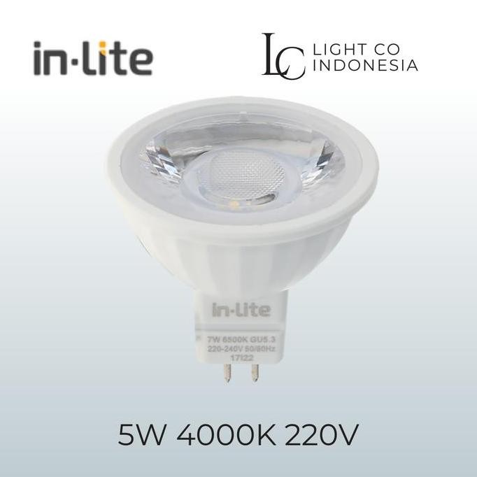 INLITE LED 5watt MR16 220v 4000k natural white / semu putih