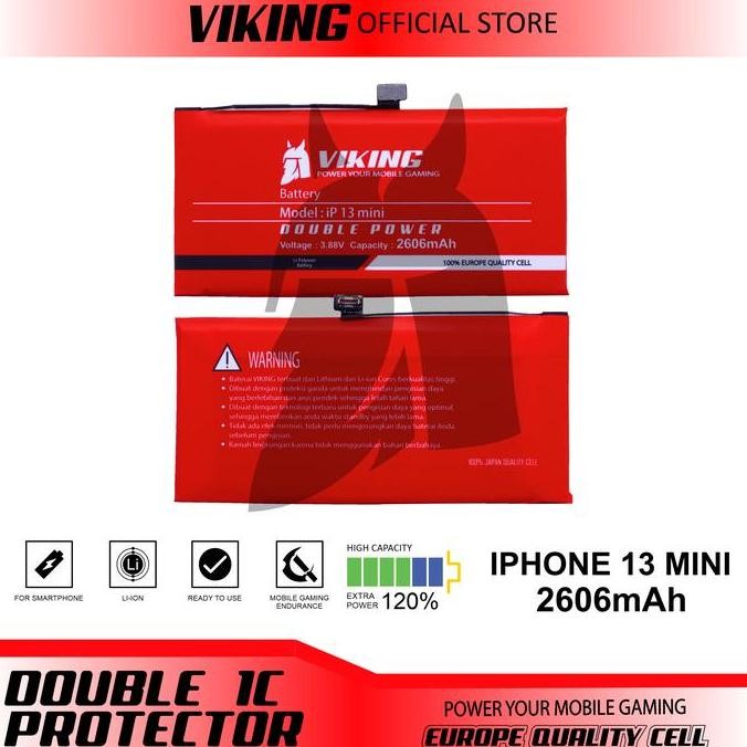 TERBARU - VIKING Baterai Iphone 13 Mini Double Power