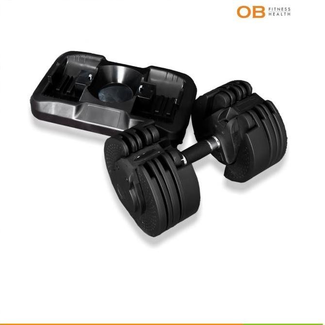 Adjustable Dumbell 20 Kg OB FIT untuk Gym Fitness