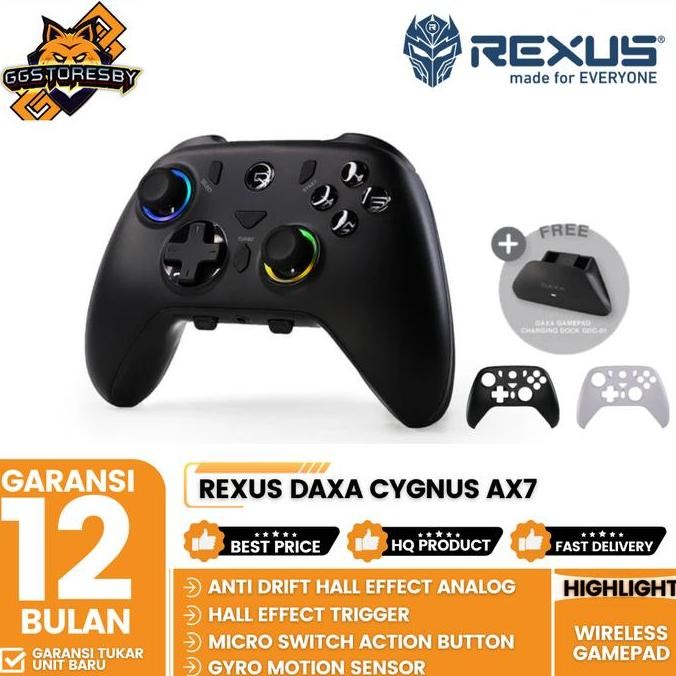 BEBAS ONGKIR - REXUS DAXA CYGNUS AX7 WIRELESS Gamepad