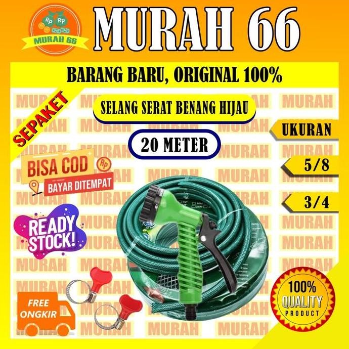 Paket Selang Air Dan Semprotan Air 20 Meter / Selang Air 5/8 3/4 Inch