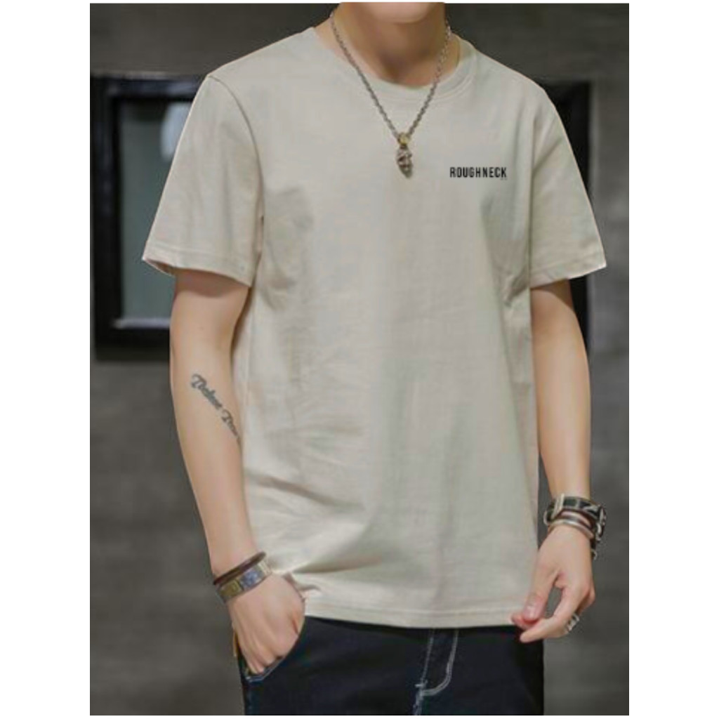 Kaos Roughneck1991 Logo Kecil Beige / Tshirt Roughneck Little Logo / Baju Kaos Sablon Roughneck