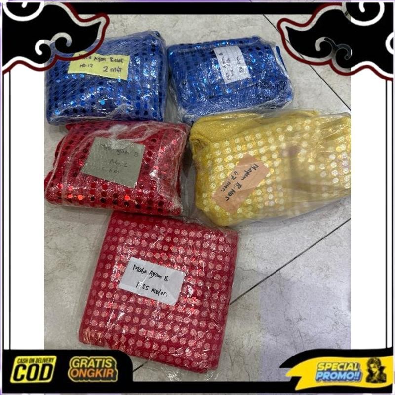Terbaik Obral Kain Mata Ikan Besar Lebar 110 Box 6, 18 / Mata Ayam Besar / Confetti Dot / Payet / Se