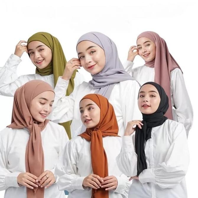 (Good) Hijab Instan Segiempat Instan 2 layer Ceruty Babydoll Premium 120 x120