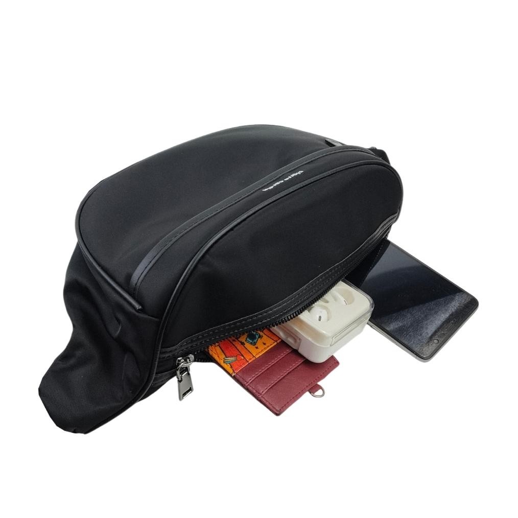 (Good) Pierre Cardin Tas Pinggang Pria Selempang Waist Bag Hitam 9112832901BLA-Black