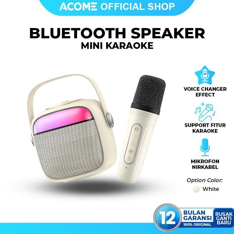 ACOME A9 Speaker Karaoke Bluetooth 5.3 / Speaker Wireless Mini RGB 3.5 Watt With Voice Changer Origi