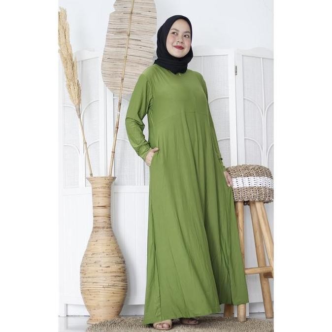 (Good) GAMIS JERSEY POLOS PREMIUM SUPER JUMBO XXXL TEBAL ADEM BAJU GAMIS DRESS MAYUNG LENGAN PANJANG